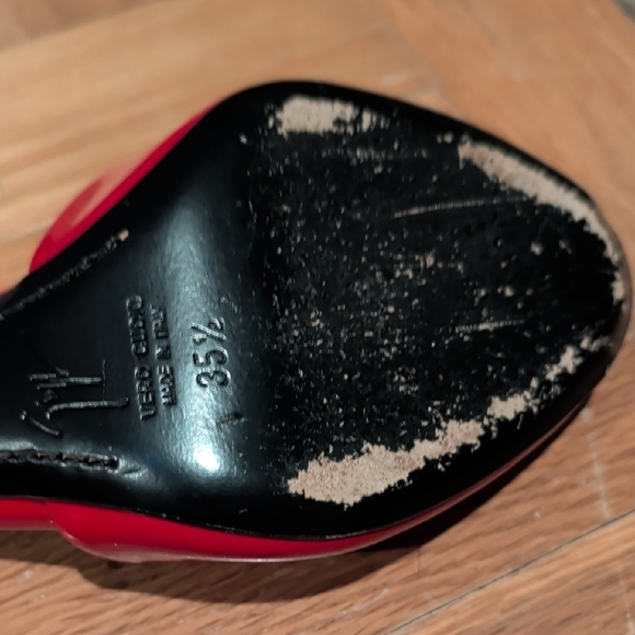 Giuseppe Zanotti Glossy Red Peep-Toe Heels Open Toed Sandals - Picture 4 of 15